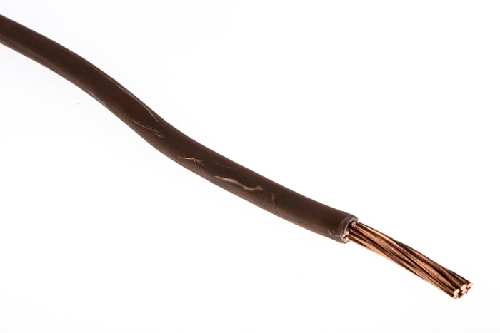 Fils de câblage RS PRO, 10mm², Marron, 50m, 450 V c.c., 750 V c.a.