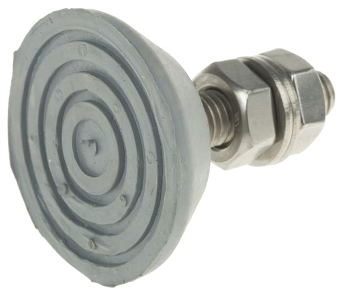 RS PRO M10 46mm Dia. Vulcanised Rubber Adjustable Foot, 40kg Static Load Capacity