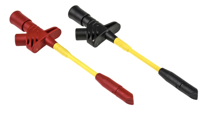 Hirschmann Yaylı Grabber Klips, Siyah/Kırmızı, 10A, 1kV, 10mm Uç, 4mm Prob
