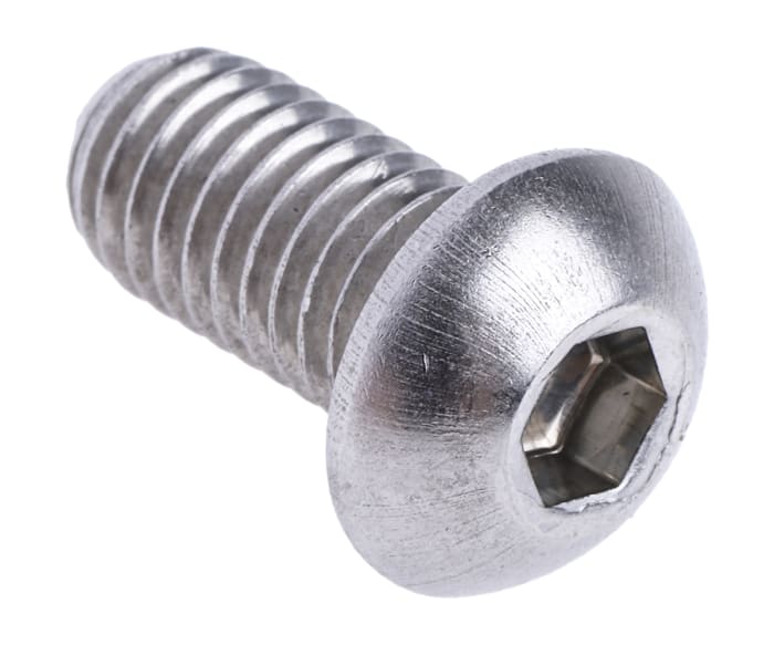 RS PRO Stainless Steel Hex Socket Button Screw, ISO 7380, M8 x 16mm