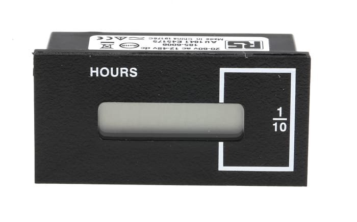 Curtis Hour Meter, 6 Digit LCD, 12 → 48 V dc, 20 → 60 V ac
