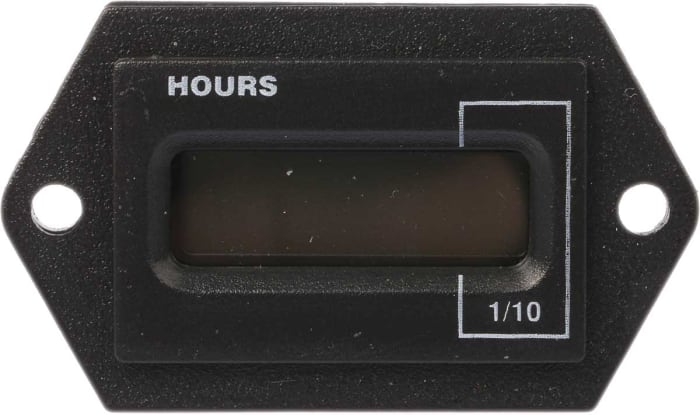 Curtis Hour Meter, 6 Digit LCD, 12 → 48 V dc, 20 → 60 V ac
