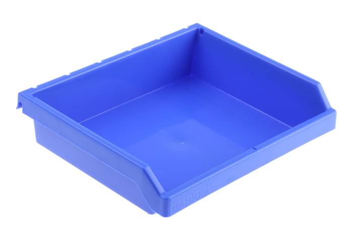 RS PRO PP Storage Bin, 47mm x 198mm, Blue