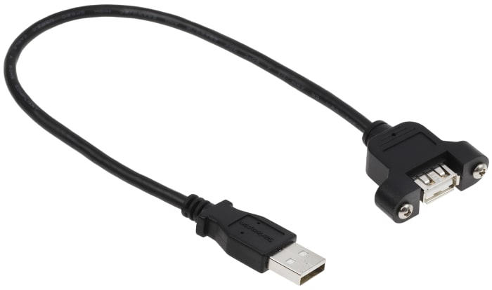 Cable USB 2.0 StarTech.com, con A. USB A Macho, con B. USB A Hembra, long. 300mm, color Negro