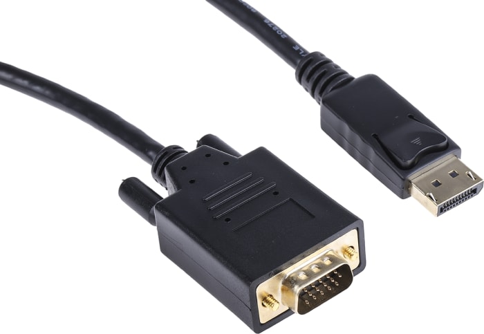 Câble DisplayPort RS PRO, DisplayPort/ VGA M /M en 1m Noir