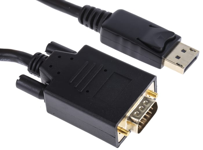 RS PRO Male DisplayPort to Male VGA, PVC  Cable, 1080p, 3m