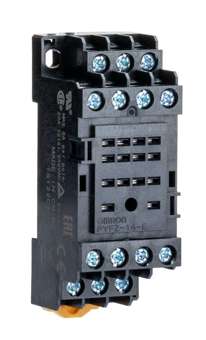 Omron 14 Pin 2250V ac DIN Rail Relay Socket, for use with Miniature Power Relays
