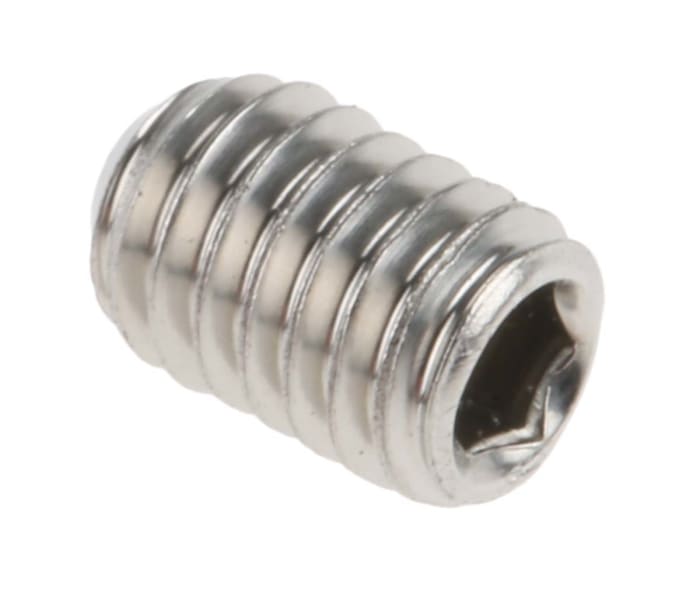 Plain Stainless Steel Hex Socket Set M4 x 6mm Grub Screw