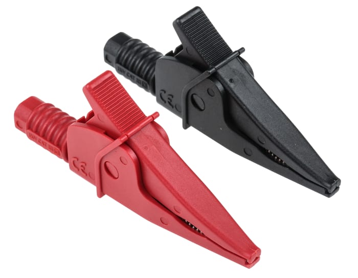 RS PRO Crocodile Clip, 20A, Black/Red