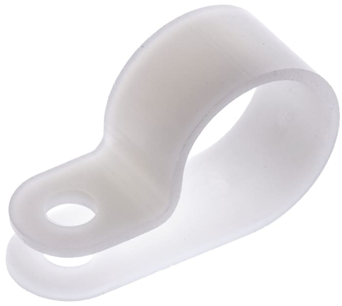 Clip en P, Polyamide Naturel, Diamètre intérieur 14mm