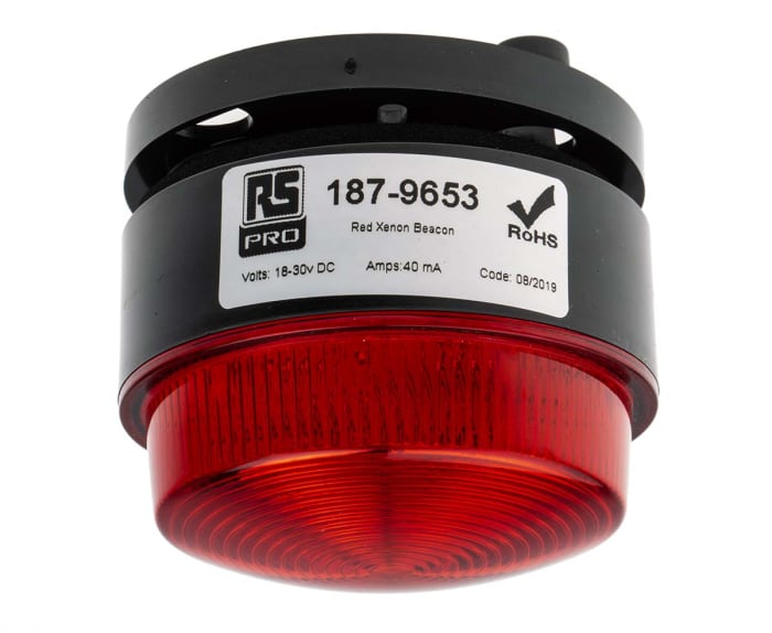 Balise clignotante au Xénon Rouge RS PRO, 18 → 30 V c.c.