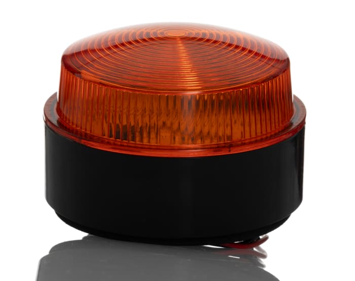 RS PRO Amber Flashing Beacon, 10 → 100 V dc, 20 → 72 V ac, Stud Mount, Surface Mount, Xenon Bulb, IP67
