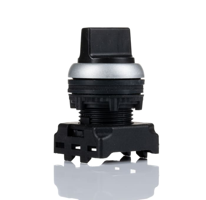 RS PRO 3 Position Selector Switch Head, 22mm Cutout, Black Handle