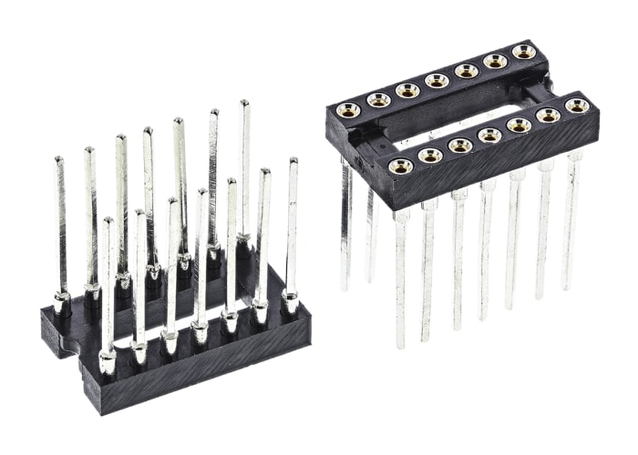 Winslow 2.54mm Pitch Vertical 14 Way, Through Hole Turned Pin Open Frame IC Dip Socket, 5A