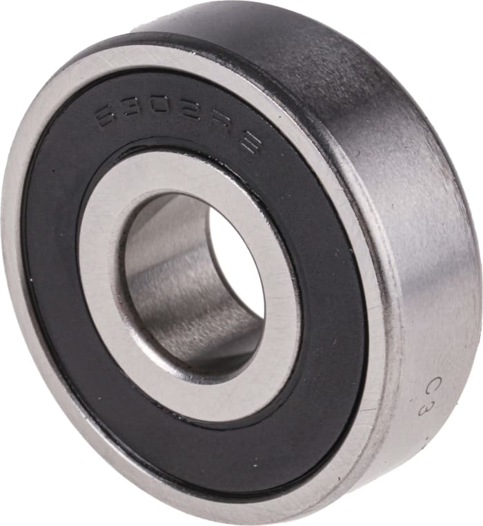 RS PRO 6302-2RS/C3 Single Row Deep Groove Ball Bearing- Both Sides Sealed 15mm I.D, 42mm O.D