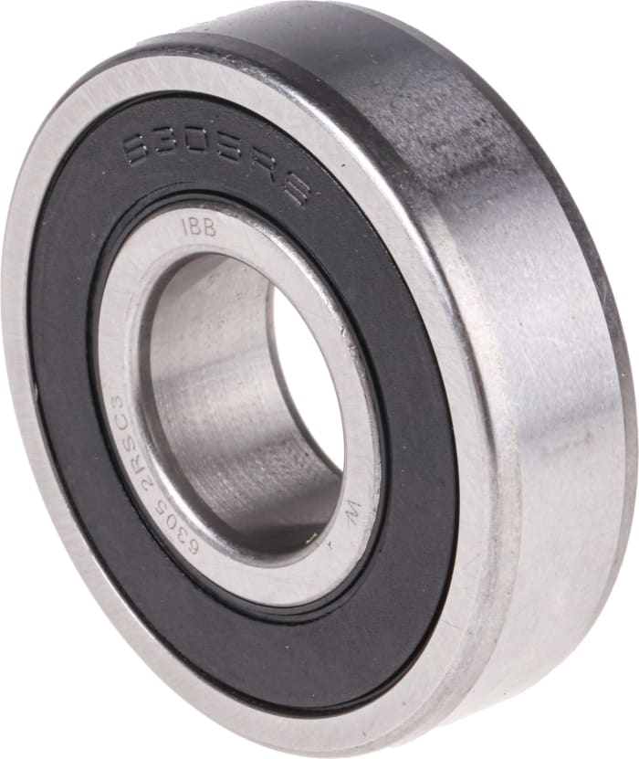 RS PRO 6305-2RS/C3 Single Row Deep Groove Ball Bearing- Both Sides Sealed 25mm I.D, 62mm O.D