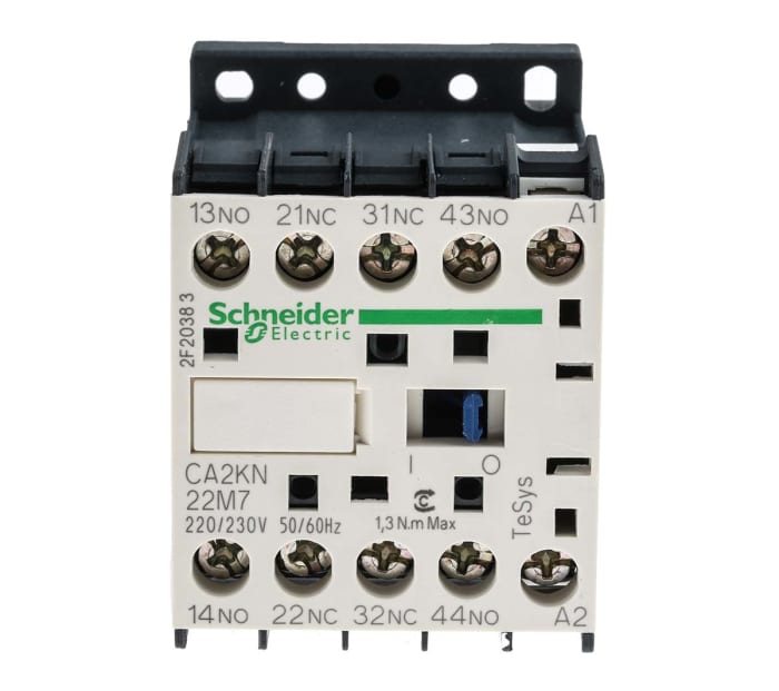 Relé de control Schneider Electric TeSys CA2KN, 2 NA + 2 NC, 220 → 230 V ac, 10 A