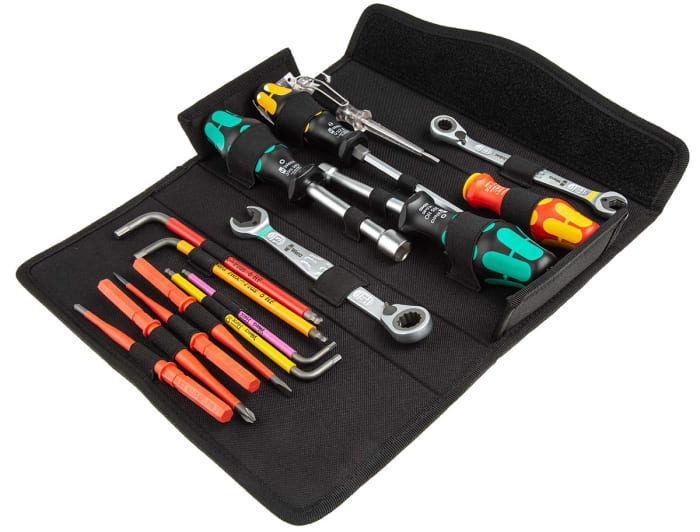 136026 Wera Wera 15 Piece Boxed Plumbing Tool Kit with Case, VDE