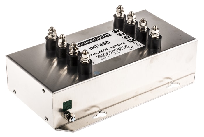 Roxburgh EMC, IHF 50A 480 V ac 60Hz, Flange Mount RFI Filter, Stud, Single Phase