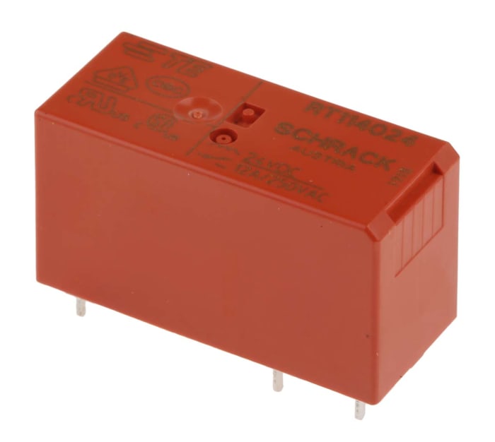 TE Connectivity PCB Mount Power Relay, 24V dc Coil, 12A Switching Current, SPDT