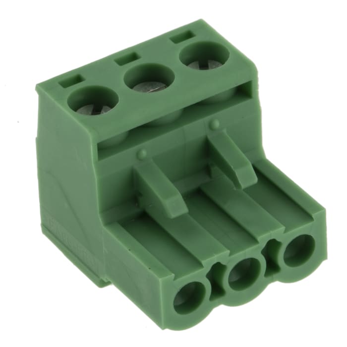 Phoenix Contact, 5.08mm Pitch, MSTB 2.5/3-ST-5.08, 3 Way, Right Angle, Pluggable Terminal Block, Plug, Cable Mount,