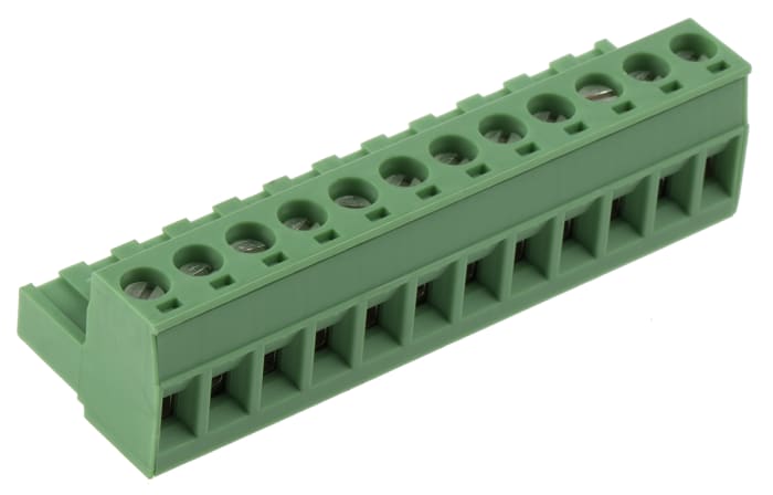 Phoenix Contact, 5.08mm Pitch, MSTB 2.5/12-ST-5.08, 12 Way, , Pluggable Terminal Block, Plug, Cable Mount, Screw