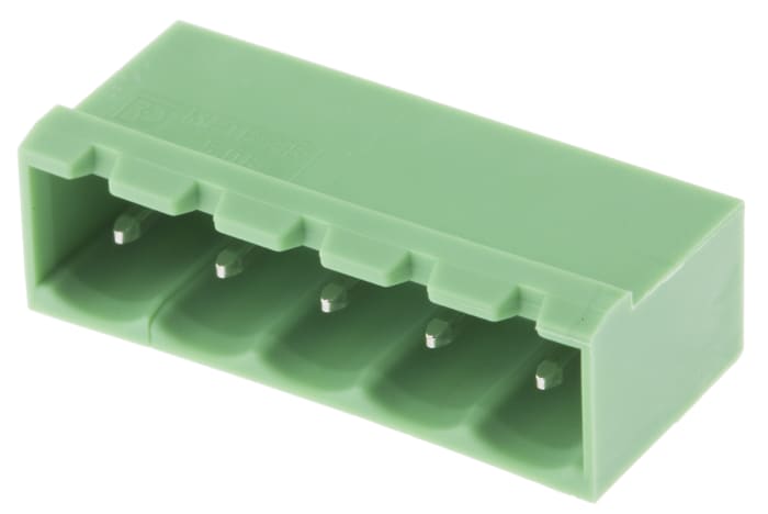 Phoenix Contact, 5.08mm Pitch, MSTBVA 2.5/ 5-G-5.08, 5 Way, , Pluggable Terminal Block, Header, Through Hole, Solder