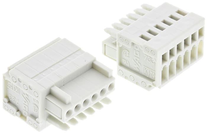 Wago Non-Fused Terminal Block, 2.5mm Pitch, Through Hole Mount, Solder Termination