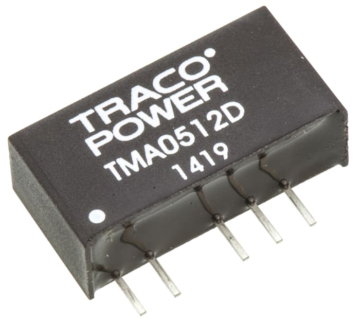 TRACOPOWER TMA DC-DC Converter, ±12V dc/ ±40mA Output, 4.5 → 5.5 V dc Input, 1W, Through Hole, +85°C Max Temp