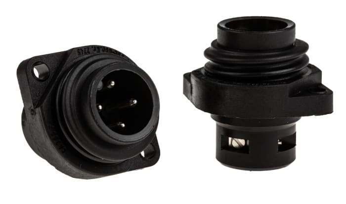 Hirschmann Circular Connector, 3 + PE Contacts, Flange Mount, Plug, Male, IP67, CA Series