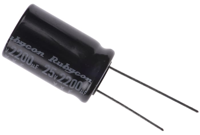 Condensateur Rubycon série YXF, Aluminium électrolytique 2200μF, 25V c.c.