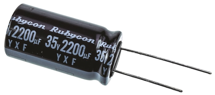 Condensateur Rubycon série YXF, Aluminium électrolytique 2200μF, 35V c.c.