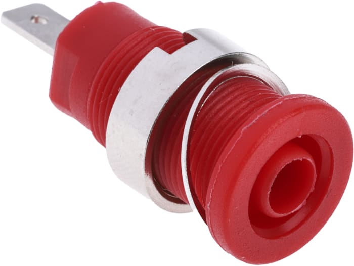 RS PRO Red Female Banana Socket, 4 mm Connector, 24A, 1000V, Nickel, Tin Plating