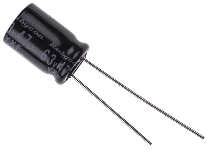 Condensateur Rubycon série YXF, Aluminium électrolytique 47μF, 63V c.c.