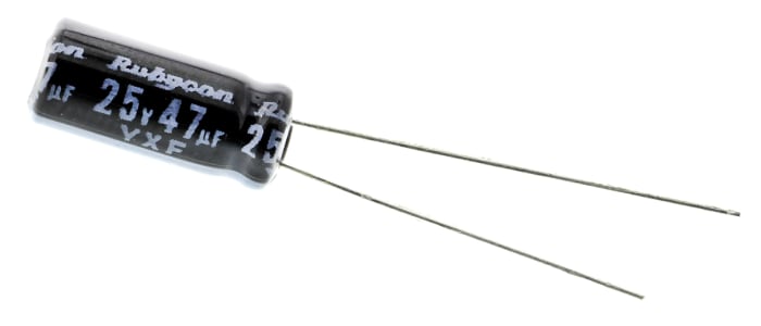 Rubycon 47μF Aluminium Electrolytic Capacitor 25V dc, Radial, Through Hole - 25YXF47M5X11