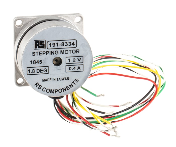 RS PRO Hybrid Stepper Motor 1.8°, 0.26Nm, 12 V dc, 400 mA, 8 Wires