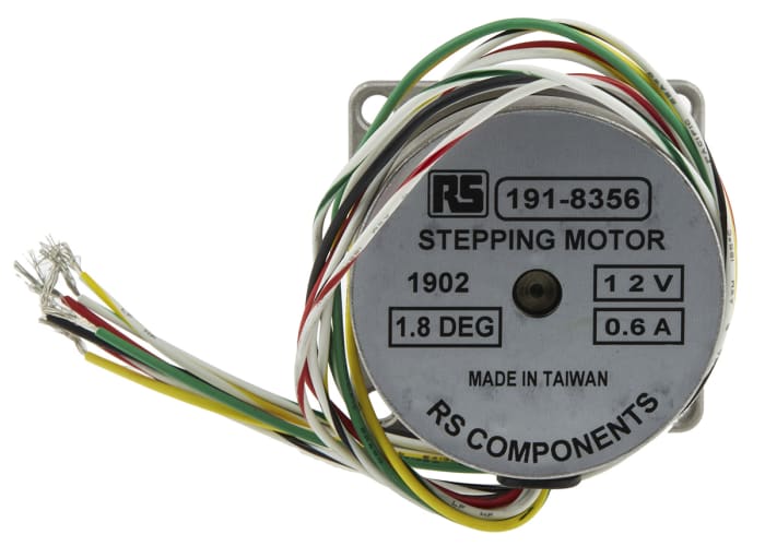 RS PRO Hybrid Stepper Motor 1.8°, 0.49Nm, 12 V dc, 600 mA, 8 Wires