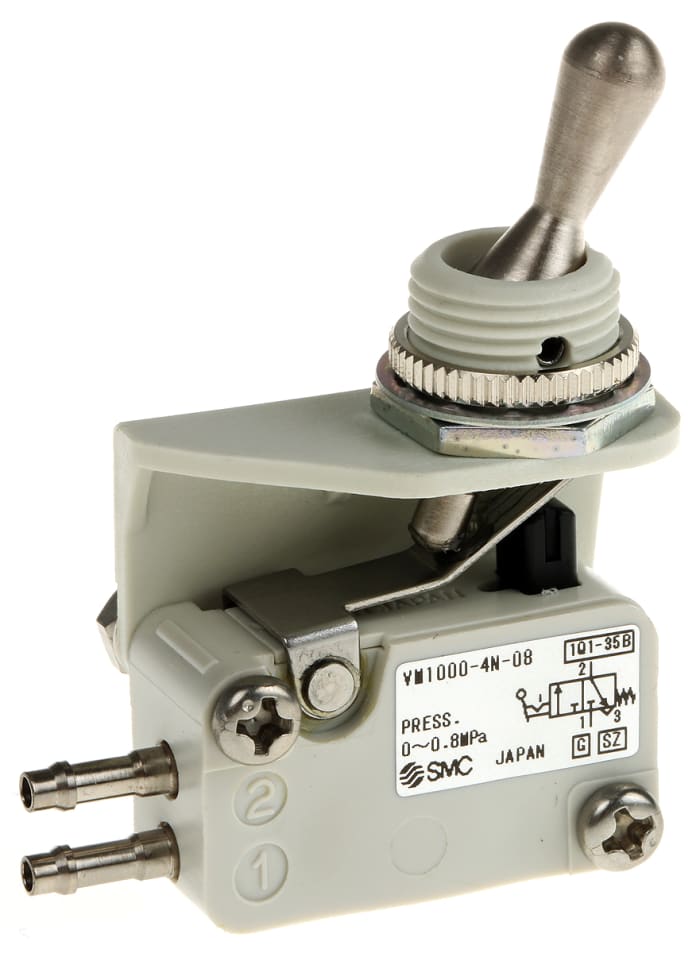 SMC Toggle Lever 3/2 Pneumatic Manual Control Valve VM1000 Series, 2.5mm, III B