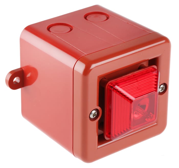 e2s SON4 Series Red Sounder Beacon, 24 V dc, IP66, Wall Mount, 104dB at 1 Metre