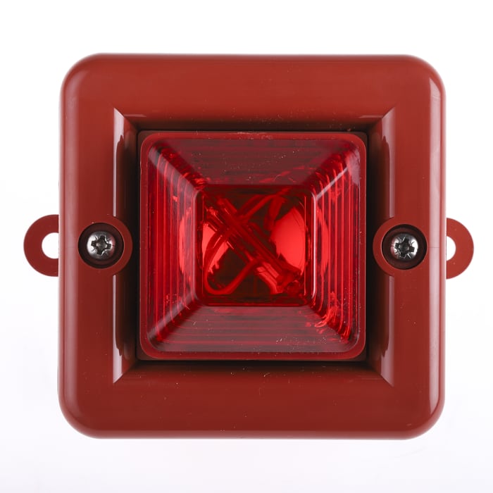 e2s SON4 Series Red Sounder Beacon, 230 V ac, IP66, Wall Mount, 104dB at 1 Metre