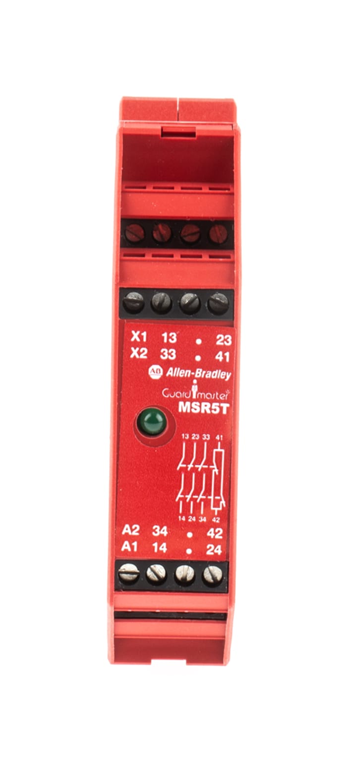 Allen Bradley Guardmaster MSR, Minotaur 440R / MSR5T Emergency Stop Safety Relay, 24V ac/dc, Single Channel, 3 Safety
