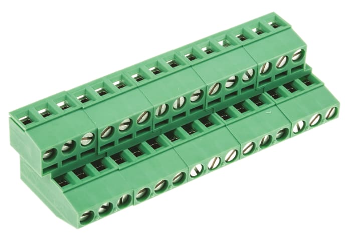 Phoenix Contact MKKDS 1.5/ 3-5.08 Series PCB Terminal Block, 6-Contact, 5.08mm Pitch, Through Hole Mount, 2-Row, Screw