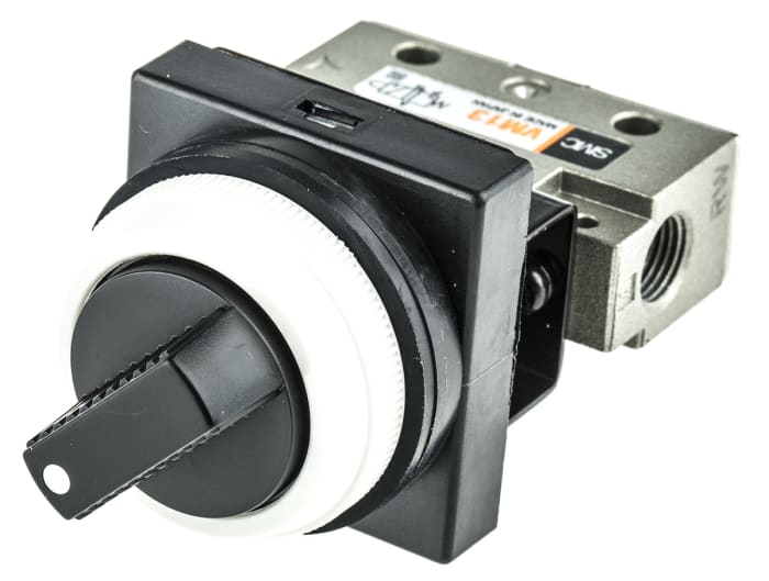 SMC Twist Selector 3/2 Pneumatic Manual Control Valve VM100 Series, Rc 1/8, 1/8in