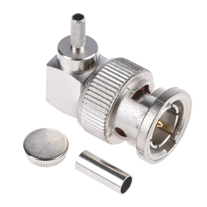 Telegartner, Plug Cable Mount BNC Connector, 75Ω, Crimp Termination, Right Angle Body