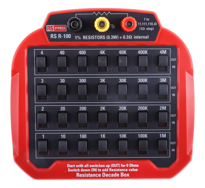 RS PRO Resistance Decade Box, Absolute Maximum Resistance Measurement 11.111MΩ