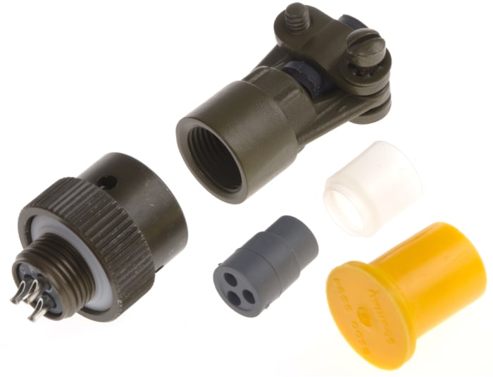 Souriau Sunbank by Eaton, 851, Copper Alloy 3 Way Cable Mount MIL Spec Circular Connector Plug, Socket Contacts,Shell