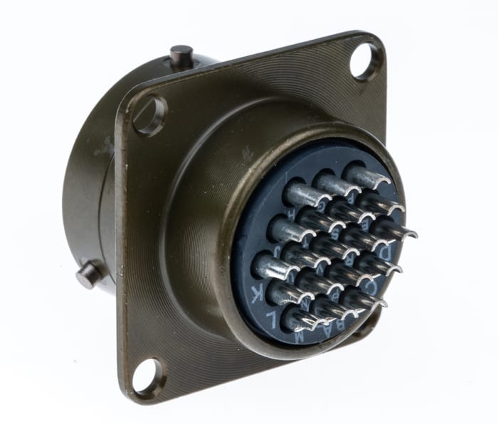 Souriau Sunbank by Eaton, 851, Copper Alloy 19 Way Panel Mount MIL Spec Circular Connector Receptacle, Pin