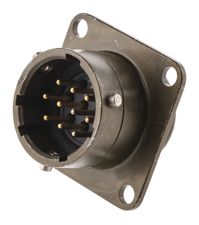 Souriau Sunbank by Eaton, 851, Copper Alloy 10 Way Panel Mount MIL Spec Circular Connector Receptacle, Pin