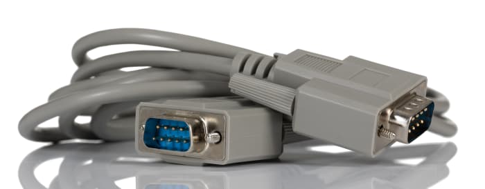 RS PRO Male 9 Pin D-sub to Male 9 Pin D-sub Serial Cable, 2m PVC