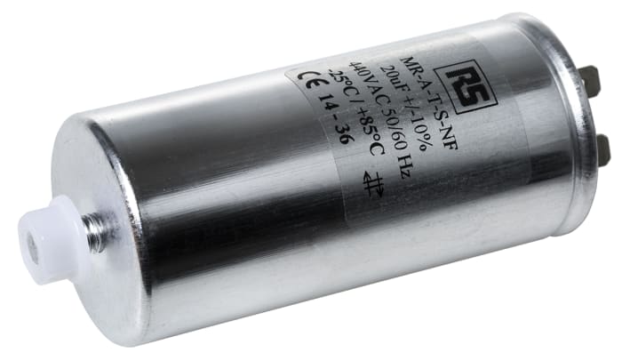 RS PRO 20μF Polifenilen Kapasitörü PP 440V ac ±10% Toleranslı , Serisi: MRA440, Vidalı